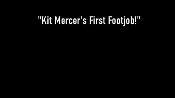 Dick Milker Kit Mercer Foot Bangs A Hard Cock With Her Footjob Skills!