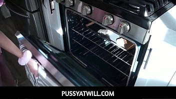 PussyAtWill - Stepdad Fucks His Hot Stepdaughter While She Prepares Cookies