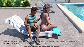 A wife and stepmother - AWAM #13a - Relaxing by the Pool - 3d Game, 3d Hentai, Uncensored
