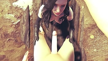 Yennefer of Vengerberg (The Wither 3 Wild Hunt) sloppy blowjob for my big dick and irrumatio pose with facial massive cumshot