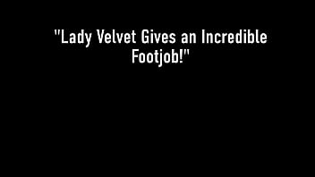 Beautiful Inked Redhead Lady Velvet Foot Fucks A Lucky Fetish Pervert!
