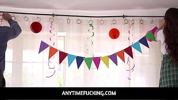 AnyTimeFucking - Freeuse Hot Teen Step Sisters Threesome With Stepdad On Birthday
