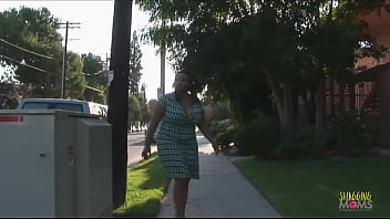 Thick black girl picks up a guy on the street and rides his dick