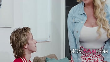 Stepmom With HUGE Tits Fucks Stepson Before Starts