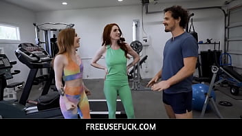FreeuseFuck - Freeuse Tiny Teen Anytime Fucked By Trainer In Front of Best Friend - Madi Collins, Aria Carson