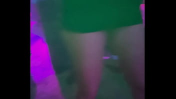 My wife, wearing a very short mini skirt dancing in a club in Uberlândia and showing her ass