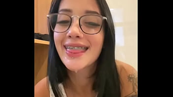 JOI Naughty student needs to pass the year and sucks teacher until she gets milk on her face - Wine Flaming