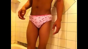 Big dick in panties in the shower