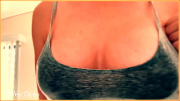 Wife braless wet shirt with big tits