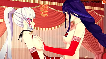 Threesome Raiden x Ayaka Genshin Impact Hentai Uncensored
