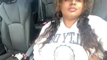 Asian Public Slut Playing with Hairy Pussy in the Parking Lot before Work [REAL HOMEMADE INDIAN]