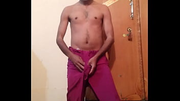 Hot Pakistani boy masturbation with purple reshmi shalwar