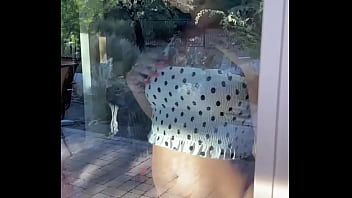 Stripping in front of the window