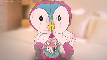 Piplup On The Butt of Bulma!Pokemon e dragon ball anime Hentai (cartone animato 2d sesso)porno