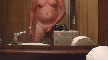Masturbating after being naked outdoors, camera 1
