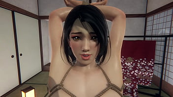 日本人女性が黒人男性に緊縛調教される。 3D Hentai