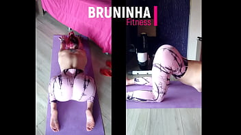 Naughty fitness doing yoga with tight leggings