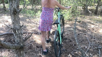 Stranger found pretty girl on the bicycle in the forest playing with herself and fucking her 4K 60fps
