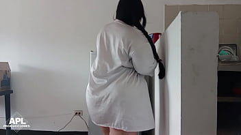 What a great way to wait for someone at home, horny BBW - Full story