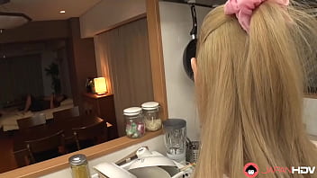 Japanese housewife sucks dick in the kitchen uncensored.