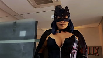 Halloween with the hot catwoman who loves to suck a hard cock to get milk.