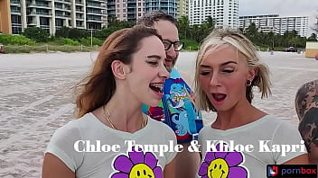 Chloe Temple, amante de la doble vagina, recibe dos segundos creampies en un trío con Khloe Kapri