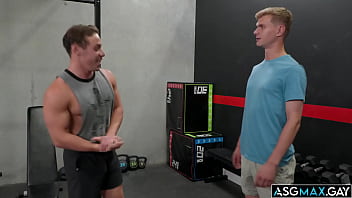 Horny studs Ryder Owens Kyle Fletcher and Mick Marlo at the gym having a steamy anal fuck sesh and cumming so much