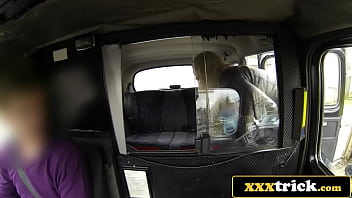 London Cab Driver Gets To Suck On Hot Blonde's Big Fake Boobs