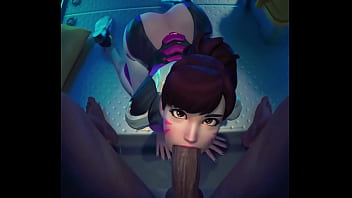 D.va suck cock and cumshot on face