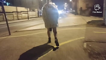 Ariela Rider walking with anal plug in sreet