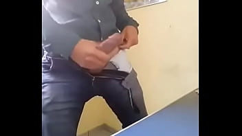 Handjob in the office when no one is there at lunch time