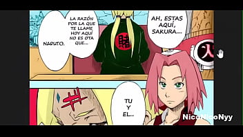 Sakura gibt Naruto einen gewaltigen Handjob, als er im Bett lag