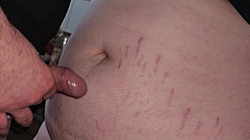 fuck and cum into her navel belly button