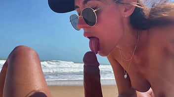 Me- Super PoV Blowjob from Beauty Teen Girl in a cap, Seashore, Naked Nude Beach, Blowjob Sex Toys