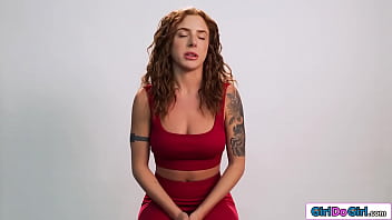 Busty redhead Lumi Ray toying for orgasm