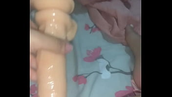 Playing with my big dildo