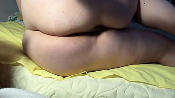 Bbw fat Russian teen redhead girl play with anus, destroy her anal with toys dildo and anal balls