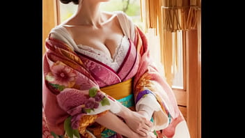 An AI Japanese woman in a kimono that combines cuteness and sexiness is the talk of the town.