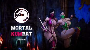 Две горячие сучки Милина и Джейд трахают друг друга во все дырки (Фута) в Mortal Kombat.