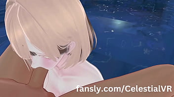 Une jeune femme chinoise suce un sauveteur au bord de la piscine ~~ [VRChat ERP]