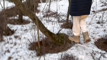 Creampied my stepsister in the snowy woods