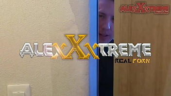ALEXXXTREME was hot at home and I spied on my roomie while he was showering
