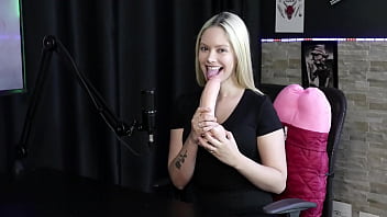 Naughty blonde demonstrates her blowjob and does stripper, showing her breasts and delicious pussy - Vivian Lola (SHEER/RED)