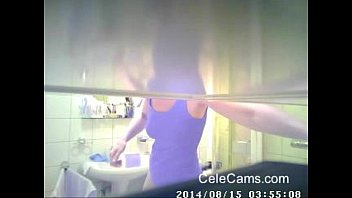 Enjoy my mum in bathroom. Hidden cam