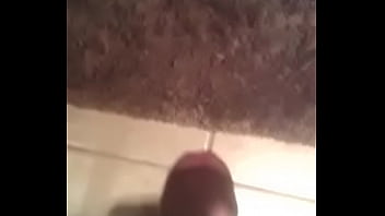 Black cock sprays cum all over floor